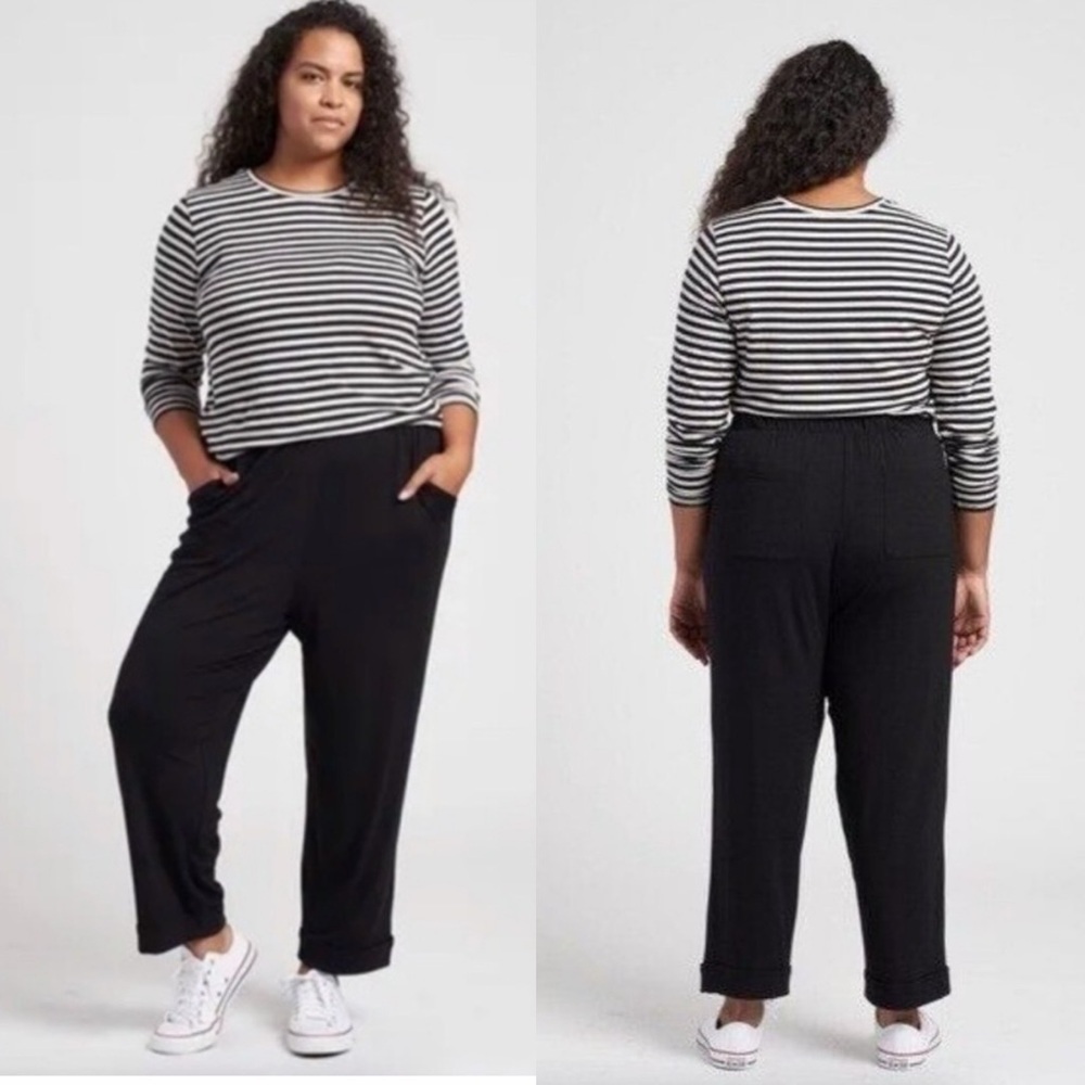 Universal Standard Jersey Drop Crotch Pants – Black – Size 4XS (00–0) NWT